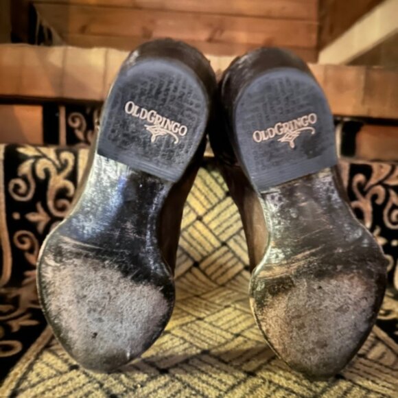 OLD GRINGO BROWN/GOLD METALLIC EAGLE BOOTS , size 6 - Picture 5 of 8